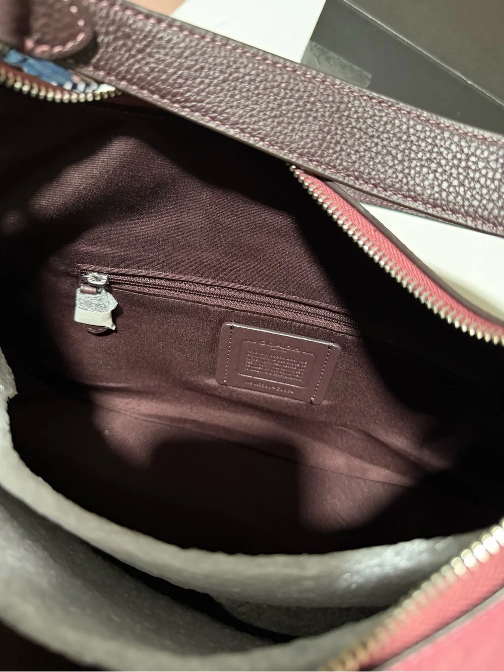 Coach Pebble Leather Mara Hobo Shoulder Bag Crossbody Style CJ864 Raspberry/Wine